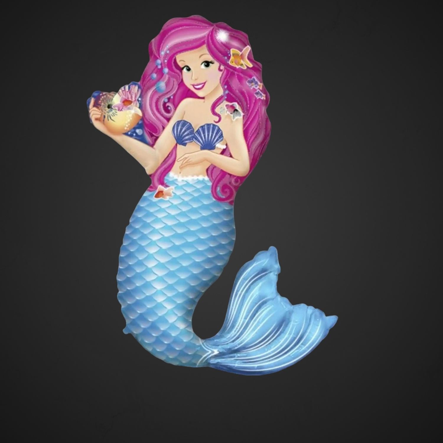 Фольгированный шар Русалочка с ракушкой 75*105 см